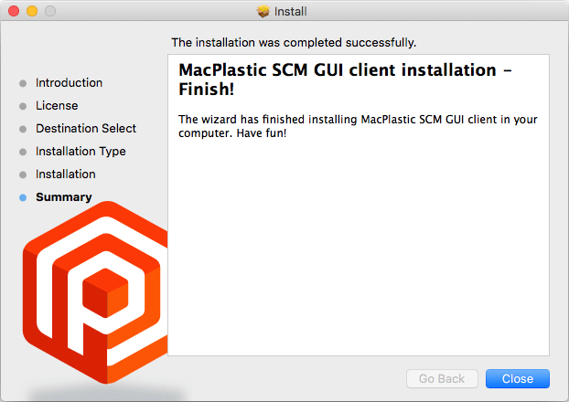 MacPlastic client - Installation finished