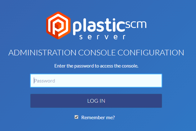 Plastic SCM Server administration console - Log in