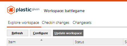 Update workspace button