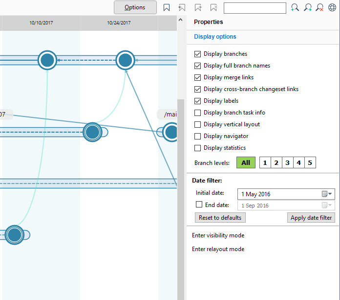 Branch Explorer - Display options