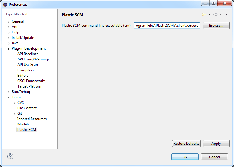 Plastic SCM preferences